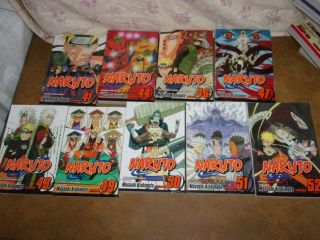 9 Naruto Volumes 41 - 44 - 46 - 47 - 48 - 49 - 50 - 51 - 52 Shonen Jump by Masashi Kishimoto 2