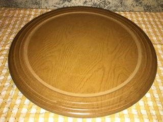 Vintage Mcm Wooden Wood Lazy Susan Round Turn Table Spinning Farmhouse Kitchen