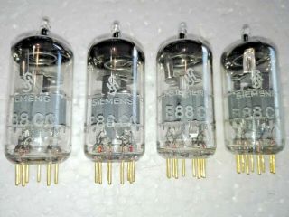 4 X Nos E88cc 6922 Siemens & Halske,  Grey Shield,  Gold Pins,  Same Codes 1964