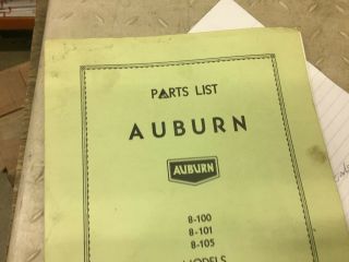 Vintage Auburn 8 - 100 Parts List
