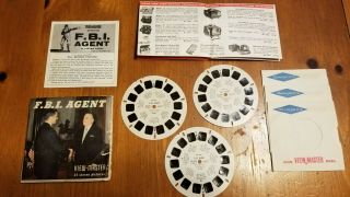 View - Master F.  B.  I.  Agent B700 3 Reels 10 Pg Booklet Fbi 1962 Vintage Viewmaster