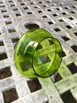 Vintage Mid Century Art Glass Empoli Bon Bon Apothecary Lidded Jar Green 1960’s 3