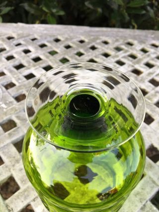 Vintage Mid Century Art Glass Empoli Bon Bon Apothecary Lidded Jar Green 1960’s 4