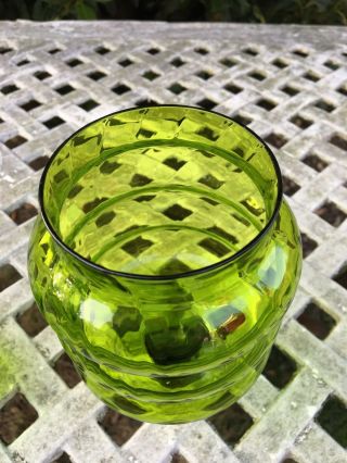 Vintage Mid Century Art Glass Empoli Bon Bon Apothecary Lidded Jar Green 1960’s 7