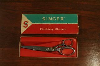 Vintage Singer Pinking Shears C807 Scissors Box