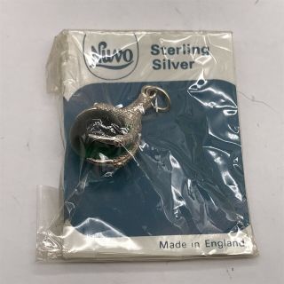 Vintage Sterling 925 Silver Nuvo Green Eagle Claw Charm Nos For Bracelet