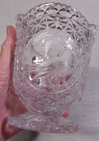 Vintage HOFBAUER BYRDES 24 Lead Crystal Glass Candy Jar 8 3/4 