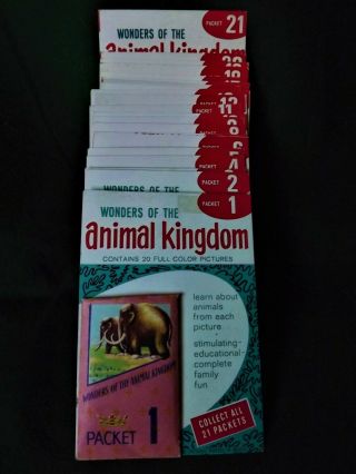 Vintage Wonders Of The Animal Kingdom Packets 1 - 21 Nos