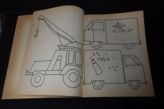 VINTAGE 1969 WHITMAN CARS AND THINGS THAT GO KIDS COLORING BOOK TRUCKS PLANE 3