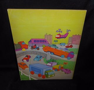 VINTAGE 1969 WHITMAN CARS AND THINGS THAT GO KIDS COLORING BOOK TRUCKS PLANE 4