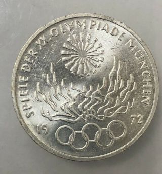 Germany 10 Mark 1972 F Munchen Olympic Games,  625 Silver Vintage Coin