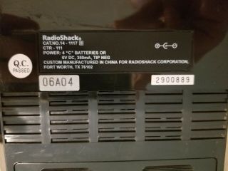 Radio Shack Portable Cassette Tape Player Recorder Vintage Model 14 - 1117 4