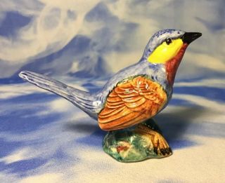 3 " Vintage Stangl Pottery " Indigo Bunting” Bird Figurine 3589 Guc