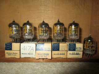 (6) Nos Nib To Strong Western Electric 417a/5842 All D Getter Audio Tubes
