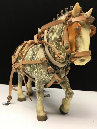 Another Vintage Glossy Dapple Gray Breyer Clydesdale Horse Leather Accoutrements
