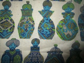 Vintage sewing NOVELTY fabric 50s 1960 ' s Ali Baba 40 thieves textile material 2