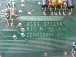 RARE Commodore 64 S000649177 Rev A Motherboard Ceramic RAM 1982 USA 2
