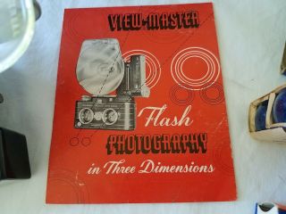 ViewMaster Personal Stereo Camera FLASH,  Sawyer,  W/Bulbs & Pamphlet RARE 4