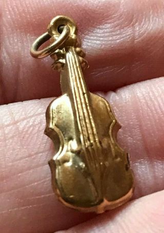 Vintage Fully Hallmarked 9 Carat Yellow Gold Violin Charm 1976 Birmhm Yl468 - 4