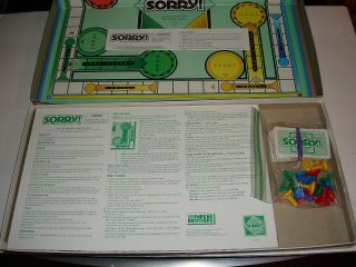 VINTAGE 1992 SORRY BOARD GAME PARKER BROTHERS COMPLETE EUC 2