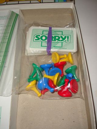 VINTAGE 1992 SORRY BOARD GAME PARKER BROTHERS COMPLETE EUC 3
