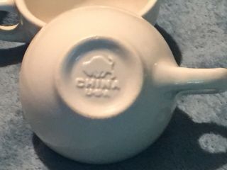 Vintage Buffalo China Restaurant Ware Pure White Coffee Tea Cups 6 oz 4