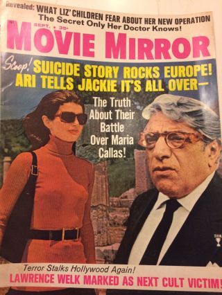 Vintage Movie Mirror 1979 Jackie Kennedy,  Johnny Cash,  Jane Fonda,  Doris Day