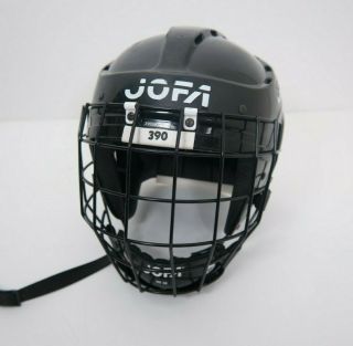 Vintage Jofa 390 Sr Hockey Helmet 6 3/4 - 7 3/8 Black With Sr 381 Mask