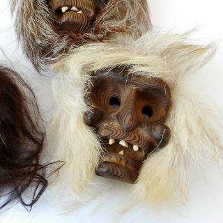 Vintage Willi Huggler Swiss Tschagatta Timber Wall Mask x 3 Grotesque Monster 5