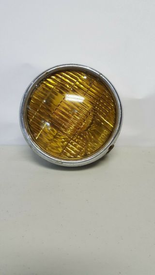 Vintage B - L - C 5 3/4 " Fog Lamp Amber Lens Chrome Housing 2002c