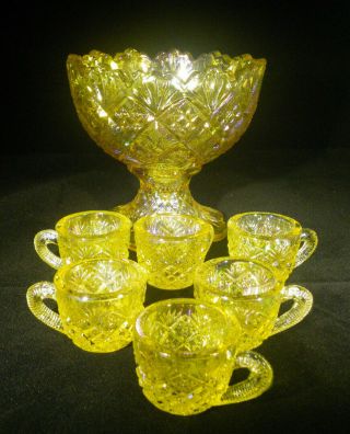 Vintage Westmorland Childs Punch Bowl 6 Cups Honey Color