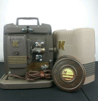 Vintage Antique Keystone 8mm Film Movie Projector Model K100 With Reels