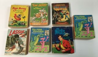 7 Vintage Big Little Books Pink Panther Invaders Lassie Grimms Bugs Bunny 3