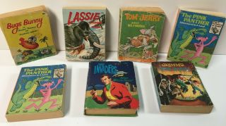 7 Vintage Big Little Books Pink Panther Invaders Lassie Grimms Bugs Bunny 5