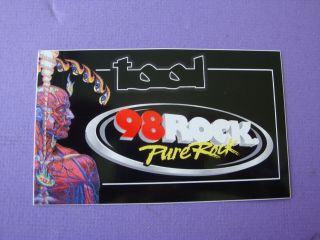 Vintage Tool 98 Rock Tampa Florida Radio Station Bumper Sticker Metal Rock Band