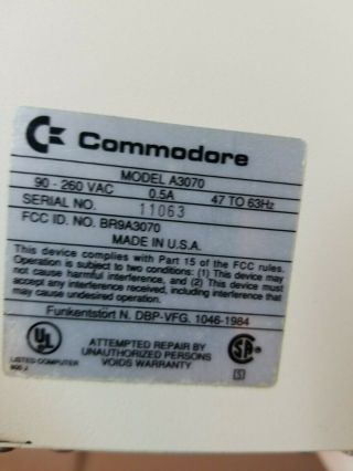 Rare Commodore Amiga 3070a 150mb Tape Drive