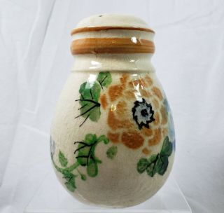 Vintage Floral Sugar Shaker Ceramic Made in Japan Blue Brown Flower 5 