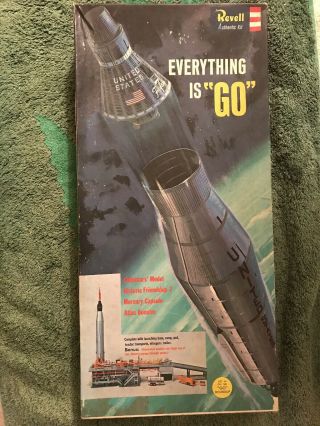 Vintage Revell Model Kit Mercury Capsule & Atlas Booster " Everything Is Go