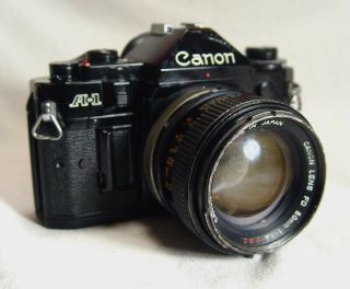 Canon A - 1 35mm Film Camera With 50mm F1.  4 Lens