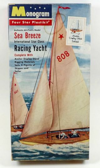 Monogram Plastikit Pb16 Sea Breeze Racing Yacht Vintage Model Kit Four Star