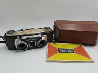 Vintage Kodak Stereo Camera & Field Case Double Shutter Anaston Lens 35mm F/3.  5