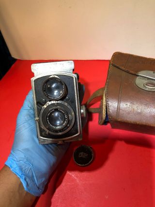 Rolleiflex Baby 4x4,  Rare First Model 4rf - 410 With Carrying Case
