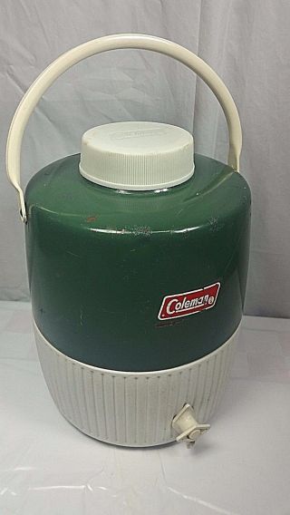 Vintage Coleman 2 Gallon Water Cooler Jug Green Usa 1975