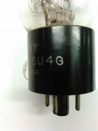 (2) Vintage National Union 5U4G VT - 244 Vacuum Tubes JAN Milspec Hanging Filament 3