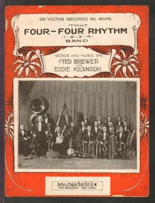 That Four - Four Rhythm Band 1929 Paul Tremaine Vintage Sheet Music Q04
