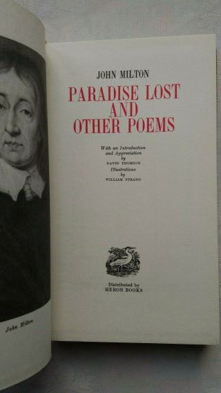 John Milton Paradise Lost And Other Poems Faux Leather C1981 Ills William Strang