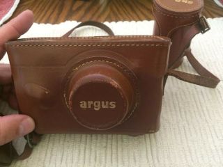 Vintage Argus C3 Rangefinder 35mm Film Camera 50mm Cowhide Leather Case & More 3