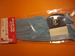 Vintage Maxie Mens Left Golf Glove Blue Leather Stretch One Size Fits All