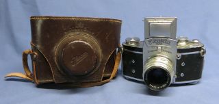 Vintage Exakta Vx Camera W/carl Zeiss Jena 50mm F/2.  8 Lens Exc