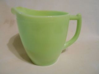 Vintage Fire - King ? Green Jadite Serving Pitcher With D Handle Heavy